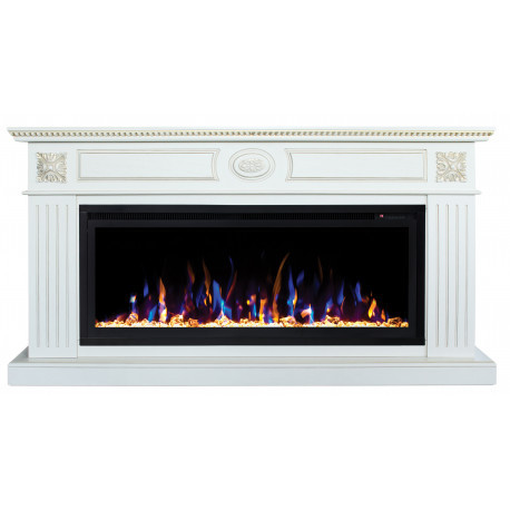 Линейный электрокамин Real-Flame Siena BV/42 WT-619G с очагом Saphir 42