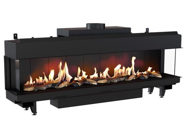 Панорамный газовый камин Kratki LEO/LP/200/G20 (магистральный газ)