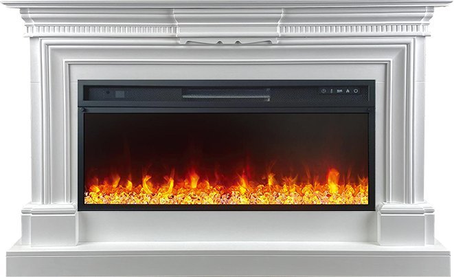 Линейный электрокамин Royal Flame Chelsea (белый) с очагом Vision 42 LED