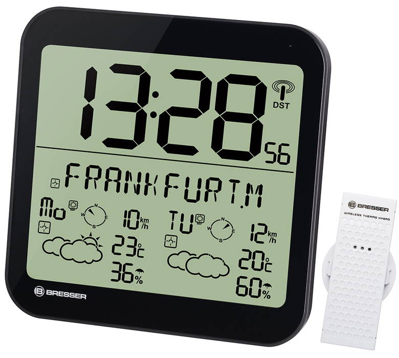 Проекционные часы Bresser MyTime Meteotime LCD, черные