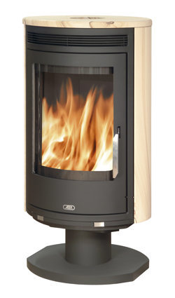 Дровяная печь ABX Arktis 8 поворотный черная сталь, мокка крем с верхней плитой