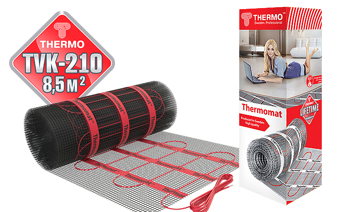 Нагревательный мат 9 м 2 Thermo TVK-210 9,6 м.кв.