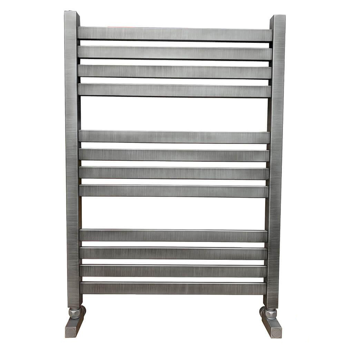 Водяной полотенцесушитель шириной 510 - 600 мм Ника ЛМ-6 80/50 Matt Antique Silver с вентилями