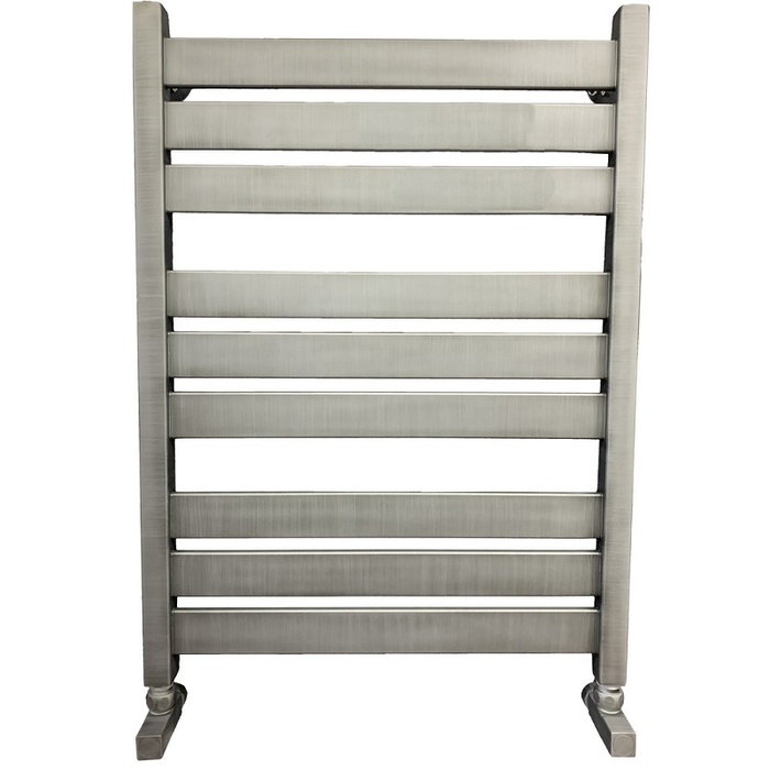 Водяной полотенцесушитель шириной 510 - 600 мм Ника ЛМ-7 80/50 Matt Antique Silver с вентилями