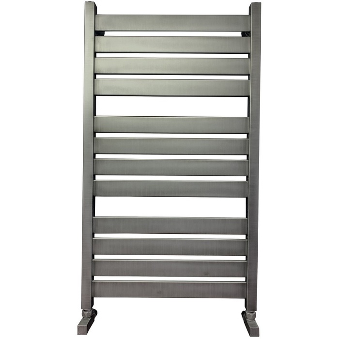 Водяной полотенцесушитель шириной 510 - 600 мм Ника ЛМ-7 100/50 Matt Antique Silver с вентилями