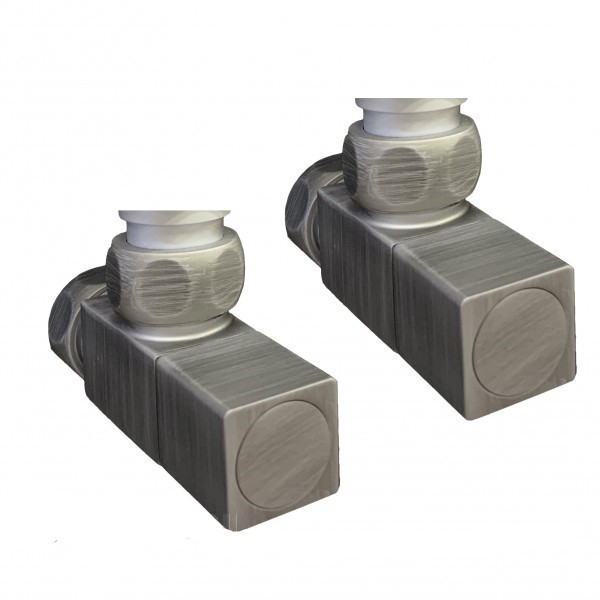 Водяной полотенцесушитель шириной 510 - 600 мм Ника ЛМ-6 100/50 Matt Antique Silver с вентилями