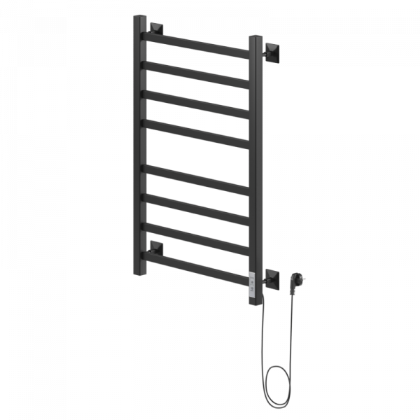 Электрический полотенцесушитель лесенка Ника STEP-1 80/40 RAL9005 черный матовый правый тэн