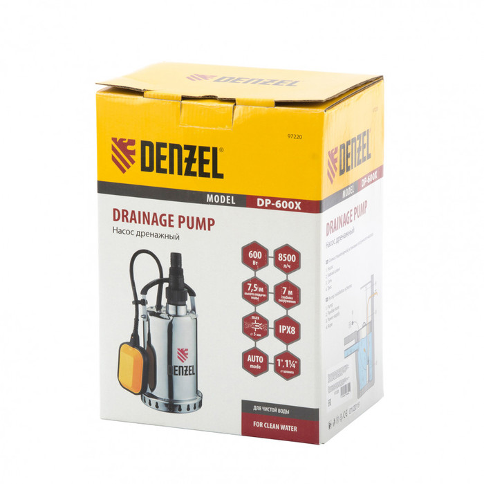 Дренажный насос DENZEL DP600X (97220)