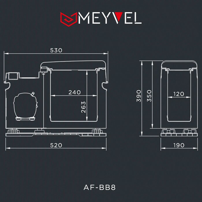Компрессорный автохолодильник MEYVEL AF-BB8