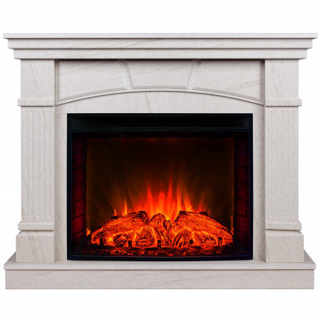 Электрокамин с широким очагом 2D Real-Flame History 25,5 WT-F716 с очагом Evrika 25,5 LED