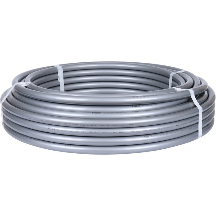 25 мм STOUT PEX-a 25х3,5 (бухта 50 метров) серая