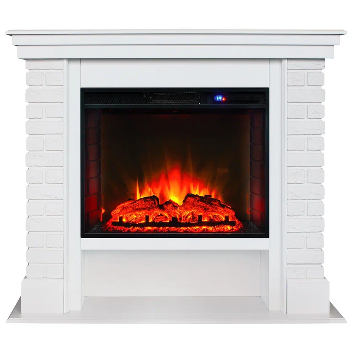 Электрокамин с широким очагом 2D Real-Flame Brixton 25,5 WT-P511 с очагом Sparta 25,5 LED