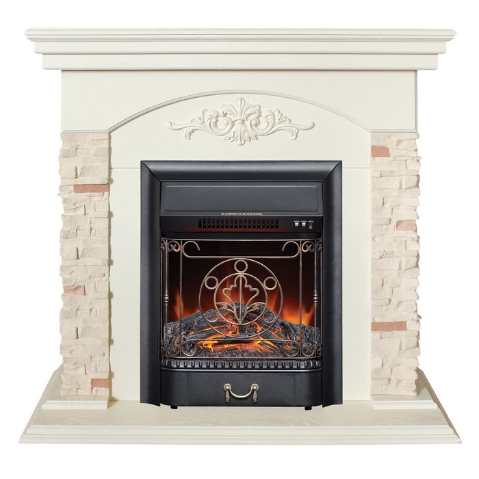 Электрокамин с классическим очагом 2D Real-Flame Neapolis STD/EUG WT-F612 с очагом FOBOS LUX BL