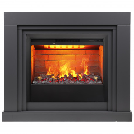 Электрокамин с широким очагом 3D Real-Flame Stanley 26 GR-P718 с очагом 3D Helios 26