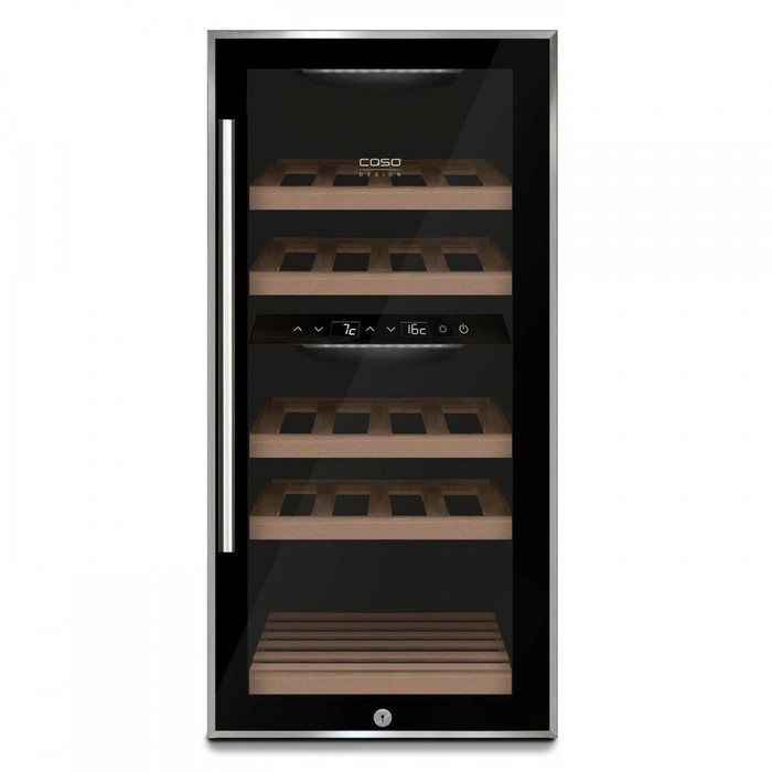 Отдельностоящий винный шкаф 22-50 бутылок CASO WineComfort 24 black