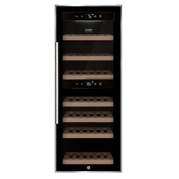 Отдельностоящий винный шкаф 22-50 бутылок CASO WineComfort 38 black