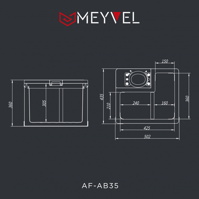 Компрессорный автохолодильник MEYVEL AF-AB35