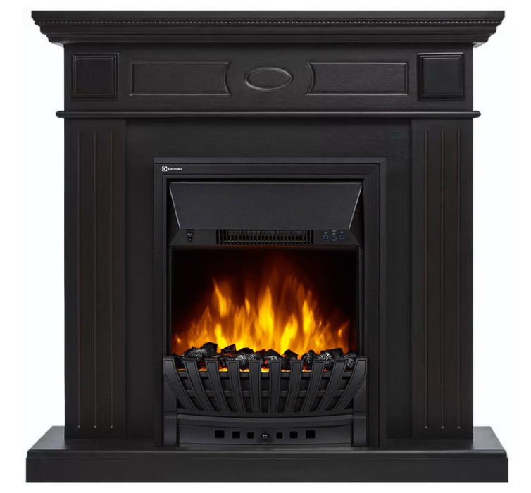 Электрокамин с классическим очагом 2D Electrolux EFP/P-1020LS с порталом Firelight Bianco Classic черная эмаль
