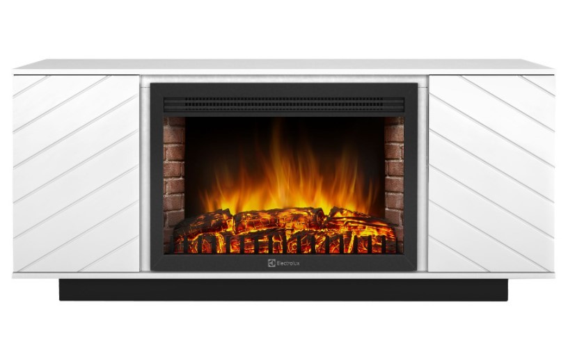 Электрокамин с широким очагом 2D Electrolux EFP/P-3020LS с порталом Firelight Como 30 белый, черный