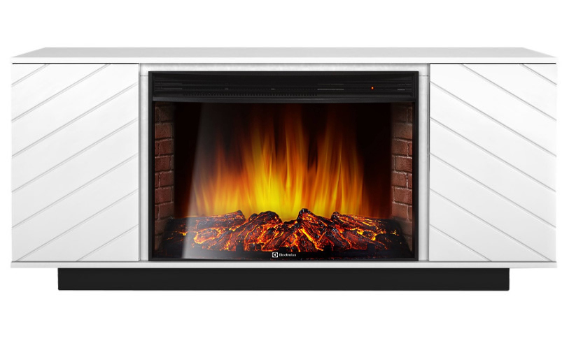 Электрокамин с широким очагом 2D Electrolux EFP/P-3320RLS с порталом Firelight Como 30 белый, черный