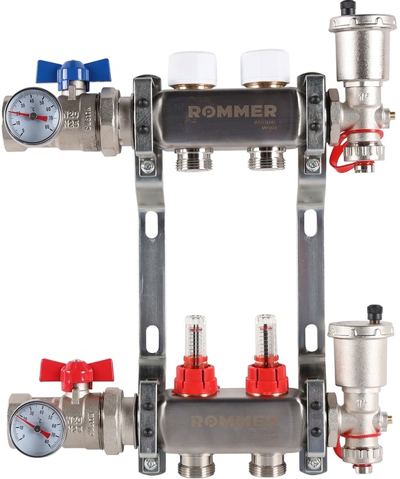 Для отопления Rommer 1"/3/4"x2 с расходомерами (RMS-1210-000002)
