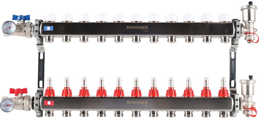 Для отопления Rommer 1"/3/4"x11 с расходомерами (RMS-1210-000011)
