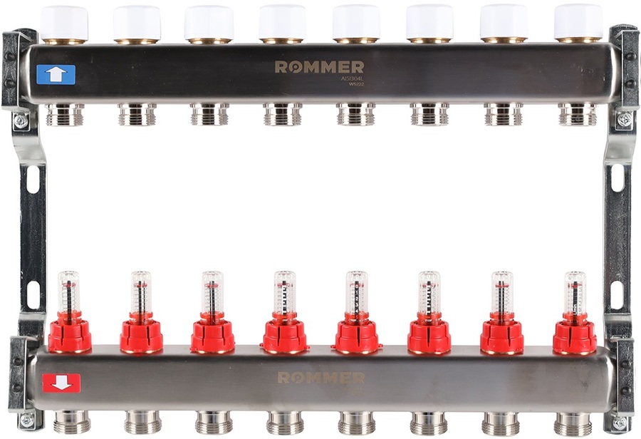 Для отопления Rommer 1"/3/4"x8 с расходомерами (RMS-1200-000008)