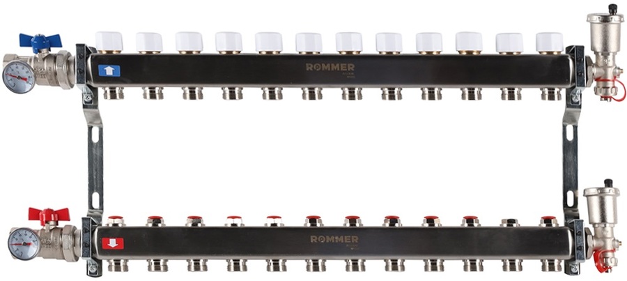 Для отопления Rommer 1"/3/4"x12 с запорными клапанами (RMS-3210-000012)