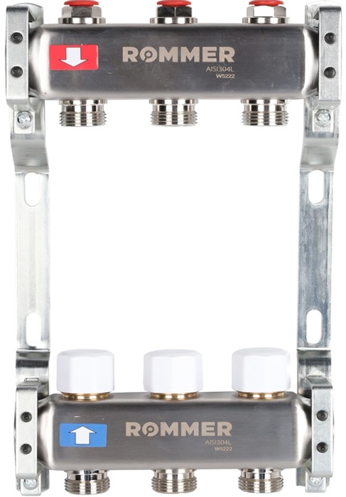 Для отопления Rommer 1"/3/4"x3 с запорными клапанами (RMS-3200-000003)