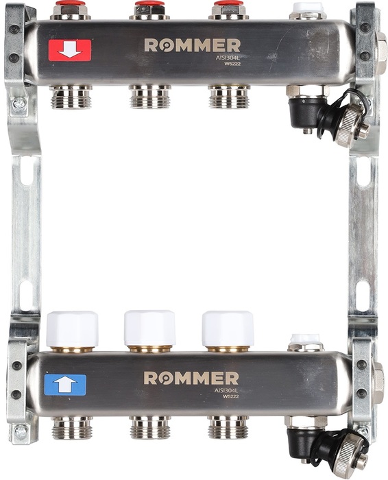 Для отопления Rommer 1"/3/4"x3 с запорными клапанами (RMS-3201-000003)