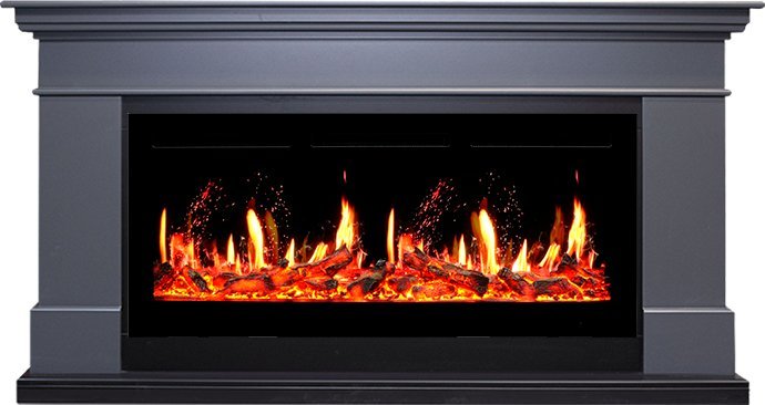 Линейный электрокамин Royal Flame California Graphite Grey серый графит c очагом 5D V-ART 40