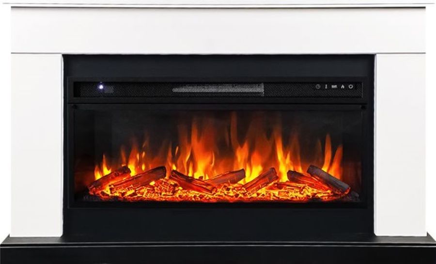 Линейный электрокамин Royal Flame BERGEN белый c очагом Vision 42 LOG LED