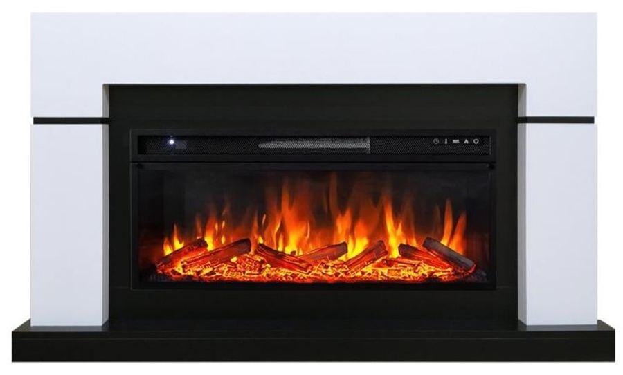 Линейный электрокамин Royal Flame Lindos белый c очагом Vision 42 LED