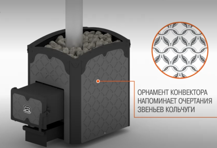 Дровяная печь 15 кВт Теплодар БЫЛИНА-18 Ч (1.2)