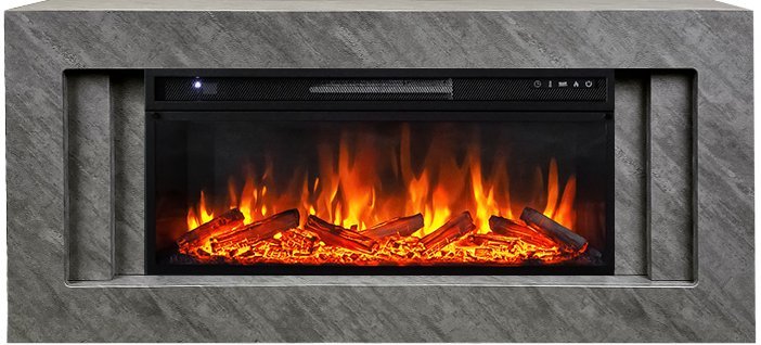 Линейный электрокамин Royal Flame Line 42 SFT Concrete с очагом Vision 42 LOG LED
