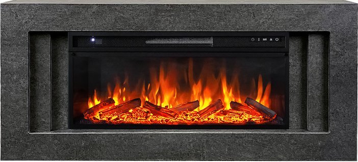Линейный электрокамин Royal Flame Line 42 SFT Dark Grey с очагом Vision 42 LOG LED