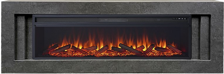 Линейный электрокамин Royal Flame Line 60 SFT Dark Grey с очагом Vision 60 LOG LED