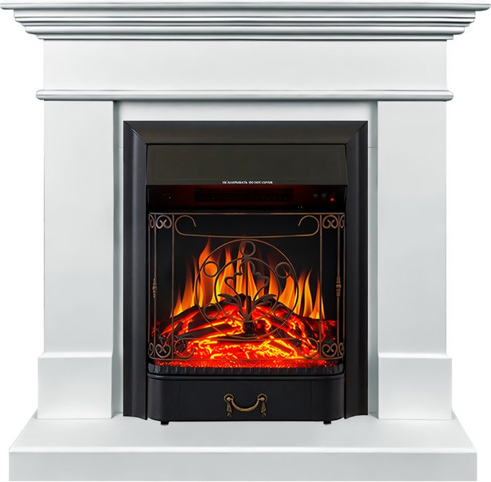 Электрокамин с классическим очагом 2D Royal Flame California STD SFT c очагом Majestic FX Brass (белый)