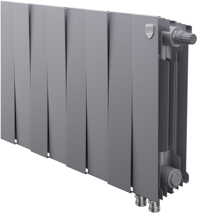 Биметаллический радиатор Royal Thermo Pianoforte 300 VDR80 8 секц. Silver Satin