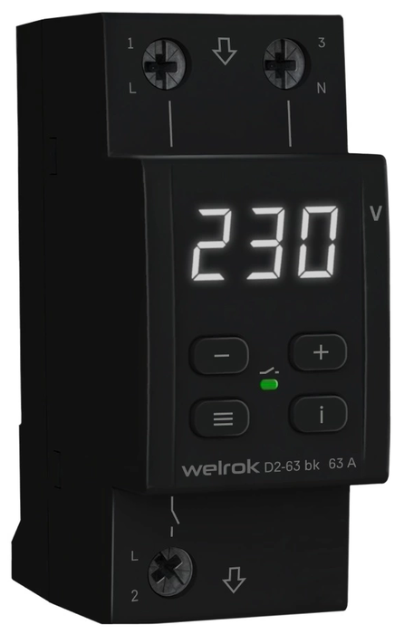Реле напряжения Welrok D2-63 bk