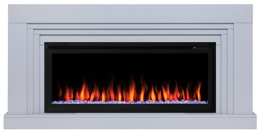 Электрокамин с широким очагом 2D Real-Flame STANLEY 42 GR-P712 с очагом SAPHIR 42