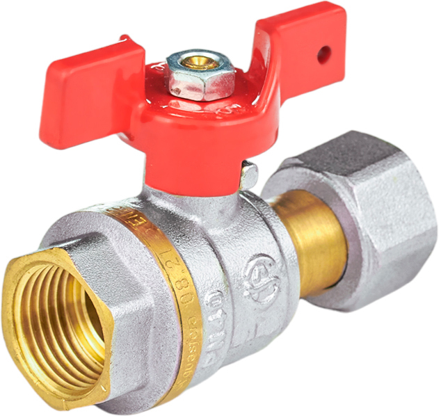 Шаровый кран Aquasfera 1022 Euro Ду 20 Ру30 ВР/нак. гайка