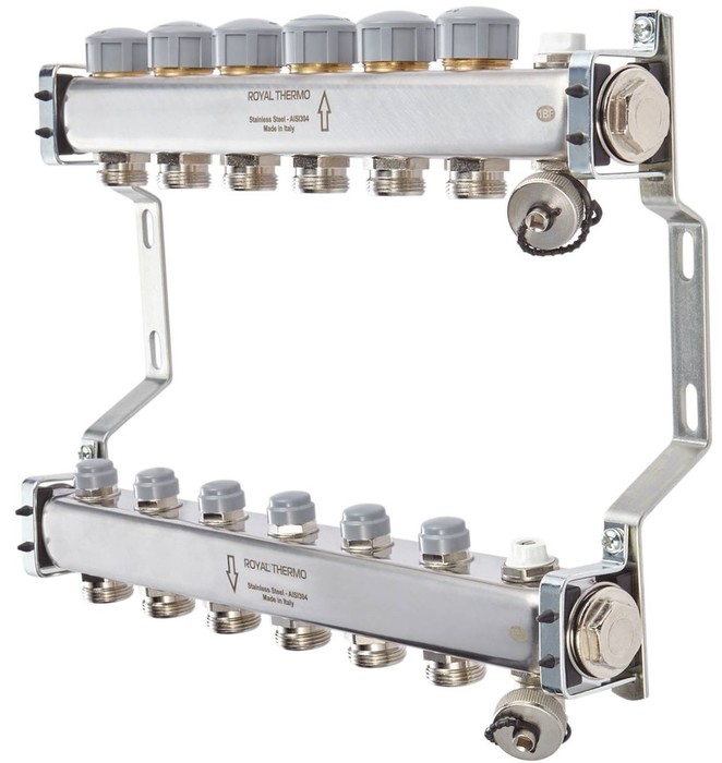 Для отопления Royal Thermo 1 ВР-3/4 НР, 11 выходов, нерж. (RTE 51.111)