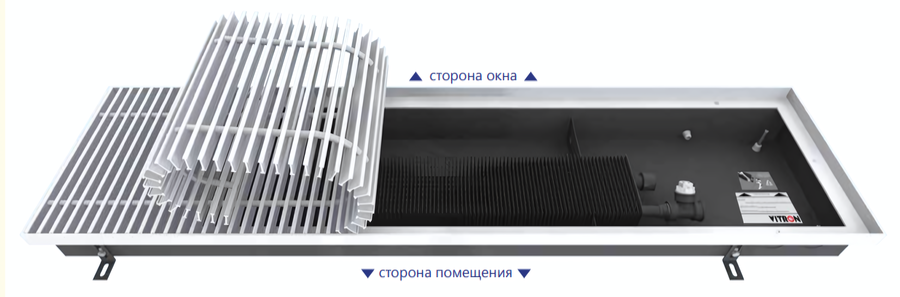 Внутрипольный конвектор Vitron ВК.90.200.1000.2ТГ.РР.ААС