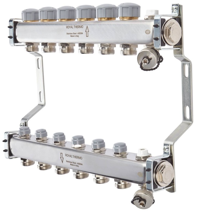 Для отопления Royal Thermo 1 ВР-3/4 НР, 8 выходов, нерж. (RTE 51.108)