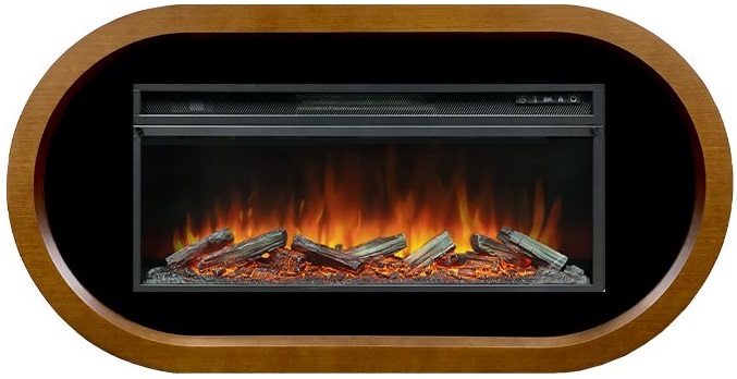 Линейный электрокамин Royal Flame Ellips 42 (орех) с очагом Vision 42 LOG LED