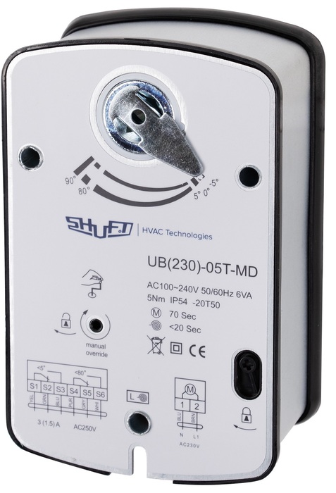 Электропривод с возвратной пружиной Shuft UB(230)-05T-MD