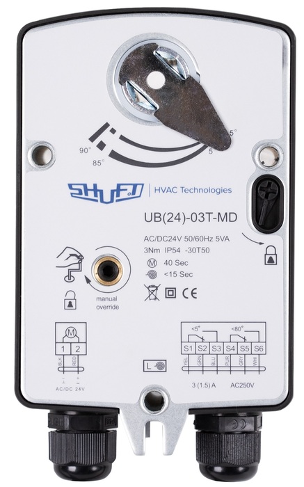 Электропривод с возвратной пружиной Shuft UB(24)-03T-MD