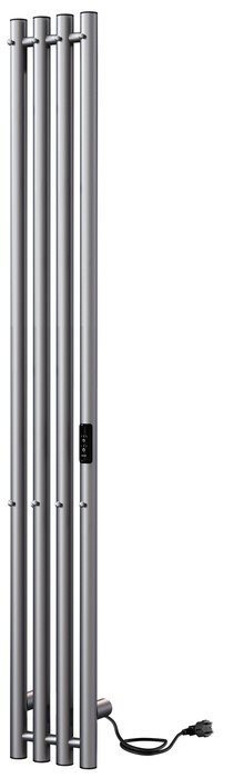 Электрический полотенцесушитель вертикальная лесенка INDIGO Style 4 (el) 120/18 Graphite Metallic