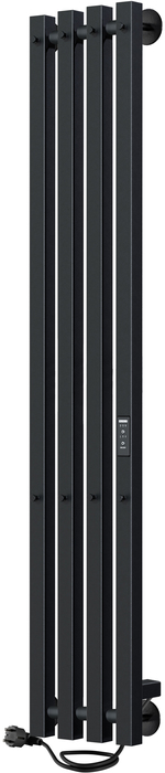 Электрический полотенцесушитель вертикальная лесенка INDIGO Style 4 PRO (el) 120/18 Черный муар